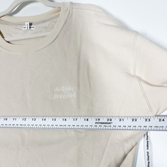 REVOLVE Wellbeing + Beingwell Goldie Sweatshirt Bone White Long Sleeve Pullover - Picture 7 of 11